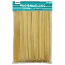PALO DE HELADO HAND JUMBO NATURAL 50UNIDADES