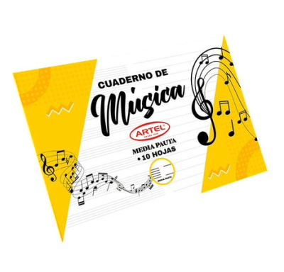 CUADERNO MUSICA MEDIA PAUTA ARTEL 10HOJAS