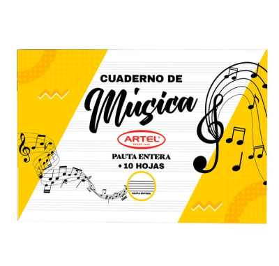 CUADERNO MÚSICA DE PAUTA ENTERA ARTEL 10HOJAS