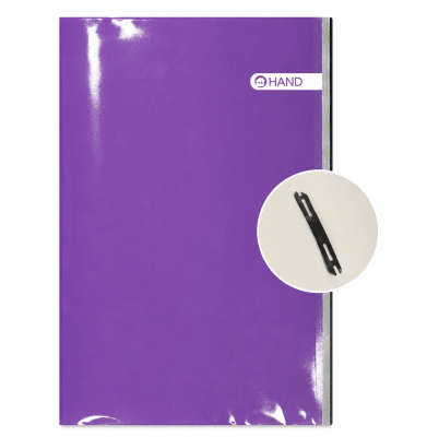 CARPETA PLASTIFICADA CON ARCHIVADOR HAND VIOLETA