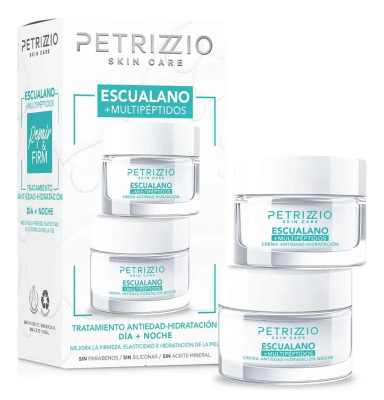 EST PETRIZZIO SKIN CARE ESCUALANO+MULTIPÉPTIDOS TRATAMIENTO ANTIEDAD HIDRATACIÓN DÍA+NOCHE