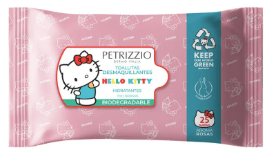 TOALLAS DESMAQUILLNTES PETRIZZIO  PIEL HIDRATANTE AROMA ROSAS HELLO KITTY  ROSAS 24UND