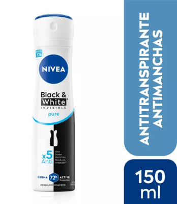 DEO SP NIVEA BLACK & WHITE PURE  72H 150ML