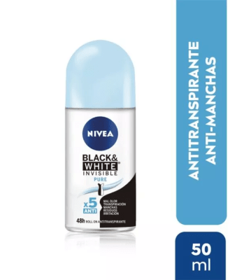 DEO ROLL ON NIVEA  INVISIBLE BLACK & WHITE PURE  48H 50ML
