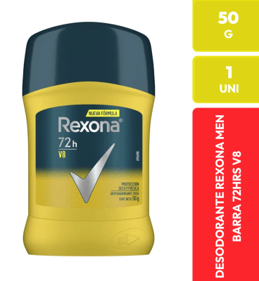 DEO BARRA REXONA V8 72H 50GR