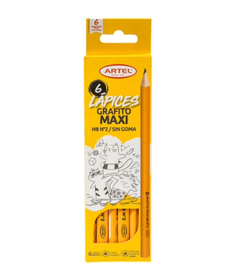 LAPICES GRAFITO MAXI HB N2 ARTEL 6 UNIDADES TRIANGULAR