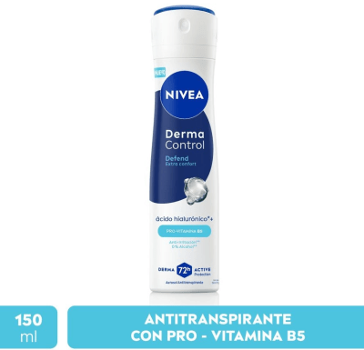 DEO SP NIVEA DERMA CONTROL DEFEND EXTRA CONFORT ÁCIDO HIALURÓNICO+PRO VITAMINA B5 72H 0%ALCOHOL 150M1