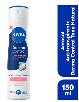 DEO SP NIVEA DERMA CONTROL TONO NATURAL ÁCIDO HIALURÓNICO+VITAMIAN C1 72H 0% ALCOHOL 150ML1