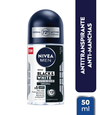DEO ROLL-ON NIVEA MEN BLACK WHITE INVISIBLE ORIGINAL X5 72H 0% ALCOHOL 50ML1