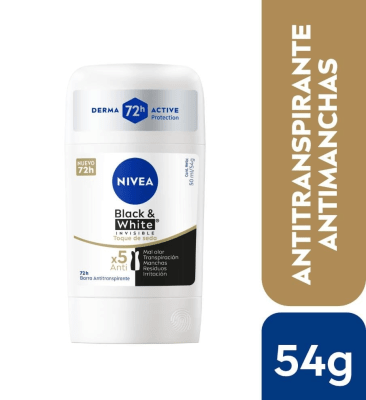 DEO BARRA NIVEA DAMA BLACK & WHITE INVISIBLE TOQUE DE SEDA X5 72H 54GR1