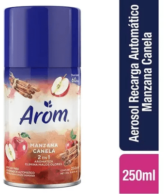 AEROSOL  AROM CANELA MANZANA 2 EN 1 250CC PARA DISPENADOR