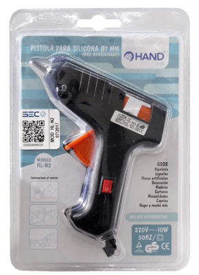 PISTOLA DE SILICONA HAND 10W PARA BARRA 7MM