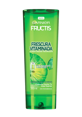 ACOND GARNIER FRUCTIS FRESCURA VITAMINIZADA (FORTIFICANTE) SHOT DE VITAMINA B3+LIMÓN,MENTA 350ML