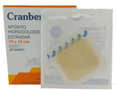 APÓSITO HIDROCOLOIDE ESTÁNDAR 10 X 10CM ESTERIL CRANBERRY 1 UNIDAD