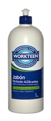 JABÓN TRICLOSÁN Y GLICERINA WORKTEEN 1 LITRO