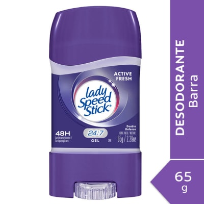Desodorante Gel Lady Speed Stick Active Fresh 24/7 65 Gr1