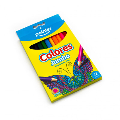 LAPICES COLOR JUMBO POINTER 4MM TRIANGULAR 12 COLORES