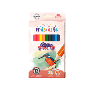 LAPIZ DE COLORES MÁS+ARTE 12 COLORES TRIANGULAR 3.0MM