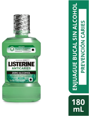 ENJUAGUE BUCAL LISTERINE ANTICARIES ZERO ALCOHOL MENTA 180ML