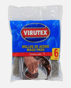 ROLLOS DE ACERO MAGO PADS VIRUTEX 6 UNIDADES