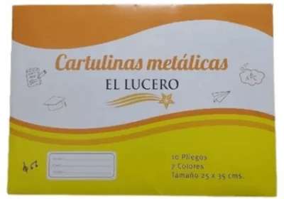 CARPETA LUCERO CARTULINA METALICA 10 PLIEGOS 7 COLORES