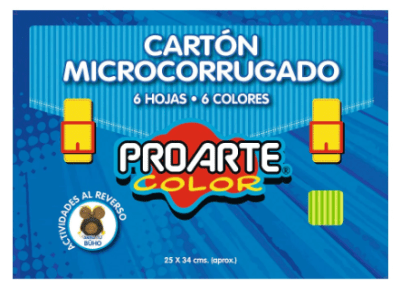 CARPETA CARTON MICROCORRUGADO DE COLORES PROARTE 6 PLIEGOS