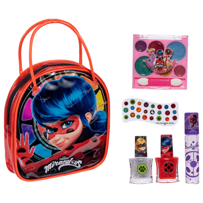 CARTERA MIRACULUS ESMALTE DE UÑA+BRILLO LABIAL+PALETA DE SOMBRA+STICKERS2