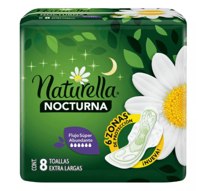 TOALLA HIGENICA NOCTURNA NATURELLA 8 UNIDADES