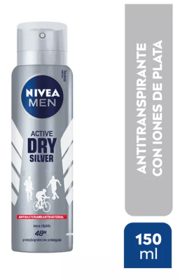 DESODORANTE SPRAY NIVEA MEN ACTIVE DRY SILVER 150ML