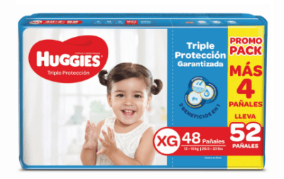 PAÑALES TALLA XG 48 UNIDADES + 4 UNIDADES  HUGGIES TRIPLE PROTECCION