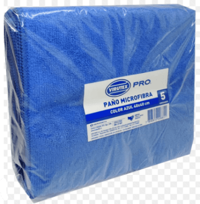 SET PAÑO MICROFIBRA VIRUTEX PRO COLOR AZUL 40X40CM 5 UNIDADES