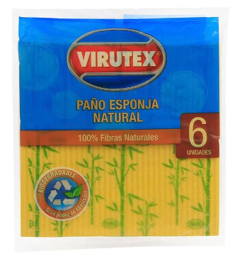 PAÑO CELULOSA NATURAL X6 CLASICA VIRUTEX
