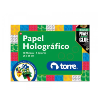 CARPETA PAPEL HOLOGRAFICO TORRE 10 PLIEGOS