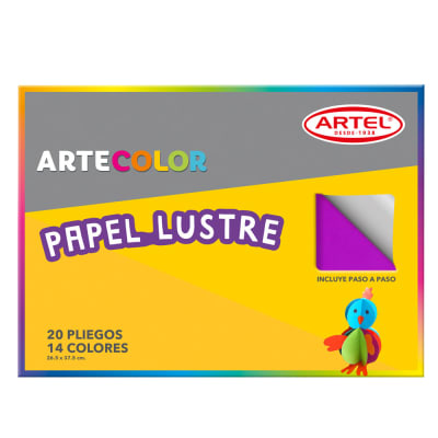 Carpeta Artecolor Papel Lustre 20 pliegos 26,5 x 37,5 cm1