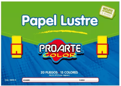 CARPETA PAPEL LUSTRE PROARTE 20 PLIEGOS1