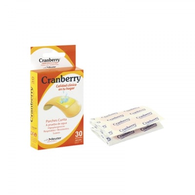 PARCHE CURITA A PRUEBA DE AGUA 30 UNIDADES CRANBERRY