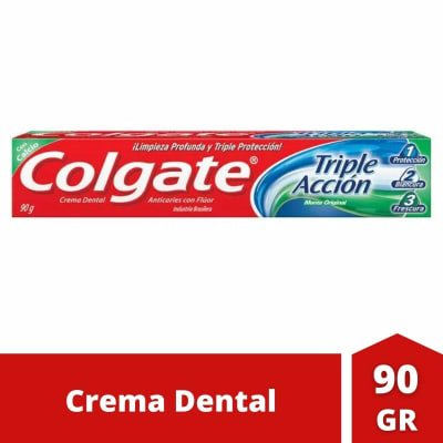 PASTA DENTAL COLGATE TRIPLE ACCIÓN MENTA ORIGINAL 90 GR