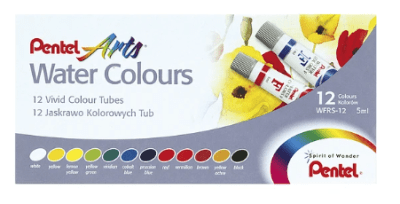SET ACUARELA PENTEL WATER COLOUR 12 TUBOS 5ML1