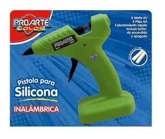 Pistola Proarte Silicona 7mm Inalambrica 4 pilas AA