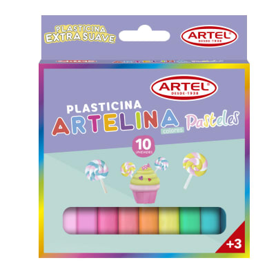 PLASTICINA ARTEL COLORES PASTEL 10 COLORES