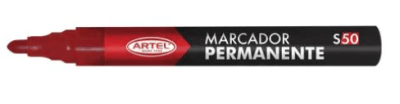 Plumón Artel Permanente punta redonda rojo1