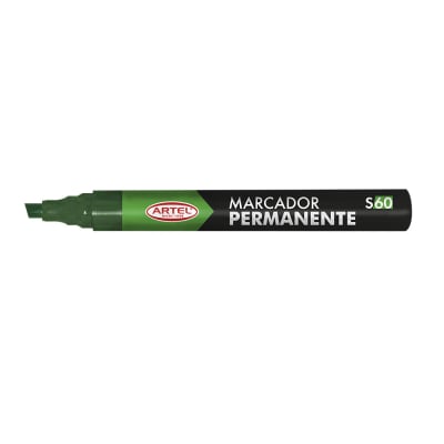 Plumón Artel Permanente Punta biselada Verde