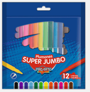 PLUMONES SUPER JUMBO PROARTE 12 UNIDADES