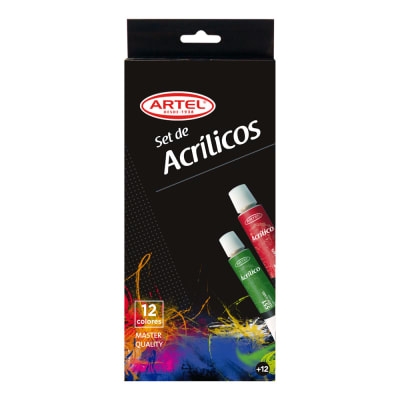 SET DE ACRILICOS ARTEL 12 COLORES 12ML APROX C/U