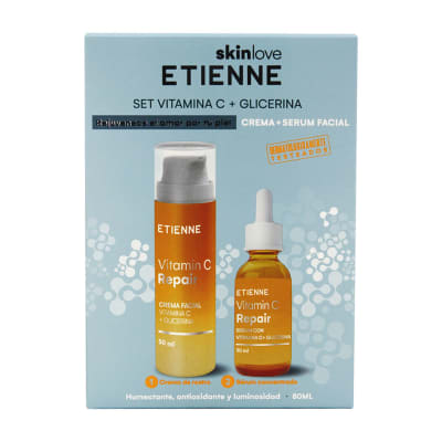 SET ETIENNE CREMA FACIAL 50ML VITAMINA C + SÉRUM CONCENTRADO 30ML