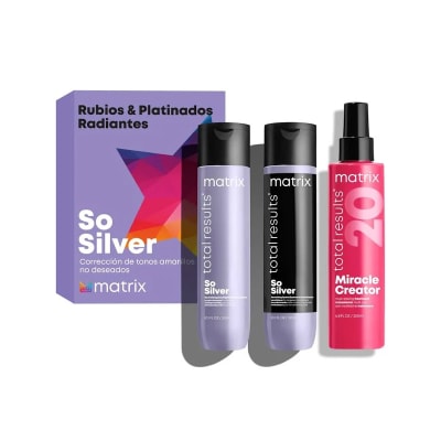 PACK MATRIX SO SILVER SHAMPOO+ACONDICIONADOR+SPRAY