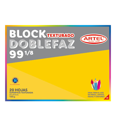 Block Artel Medium Doble Faz Texturado 99 1/8 20 hojas