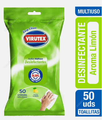 TOALLA DESINFECTANTE VIRUTEX 50 UNIDADES