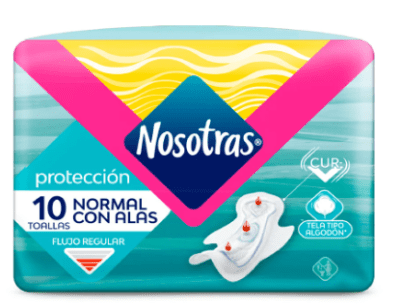 TOALLA HIGIENICAS NOSOTRAS NORMAL C/ALAS X 10 UNIDADES