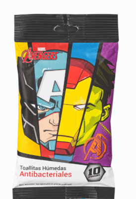 TOALLAS HUMEDAS ANTIBACTERIALES ADVENGERS 10 UNIDADES